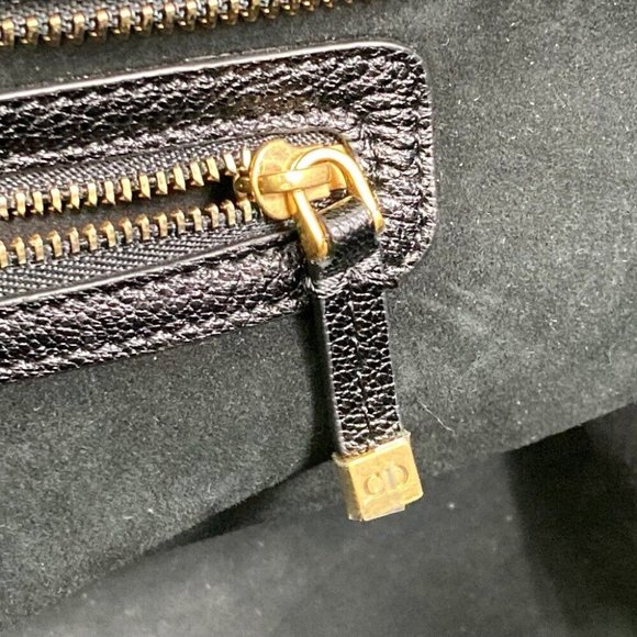 AUTHENTIC Christian Dior Logo studs DIORANGELS 2WAY Tote Bag Leather Black - Picture 13 of 14